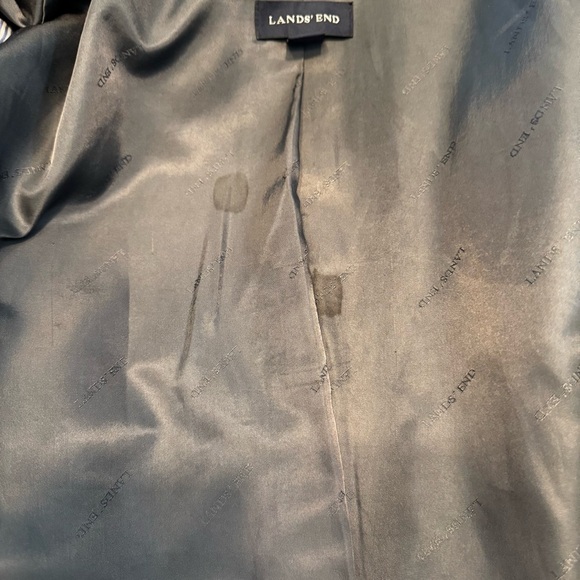 LANDS END Heather Gray Wool Blend Double Breasted Mid Length Peacoat Size 14 - Picture 8 of 11